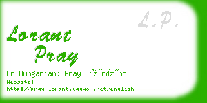 lorant pray business card